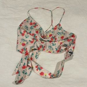 Zara cropped silk flower top